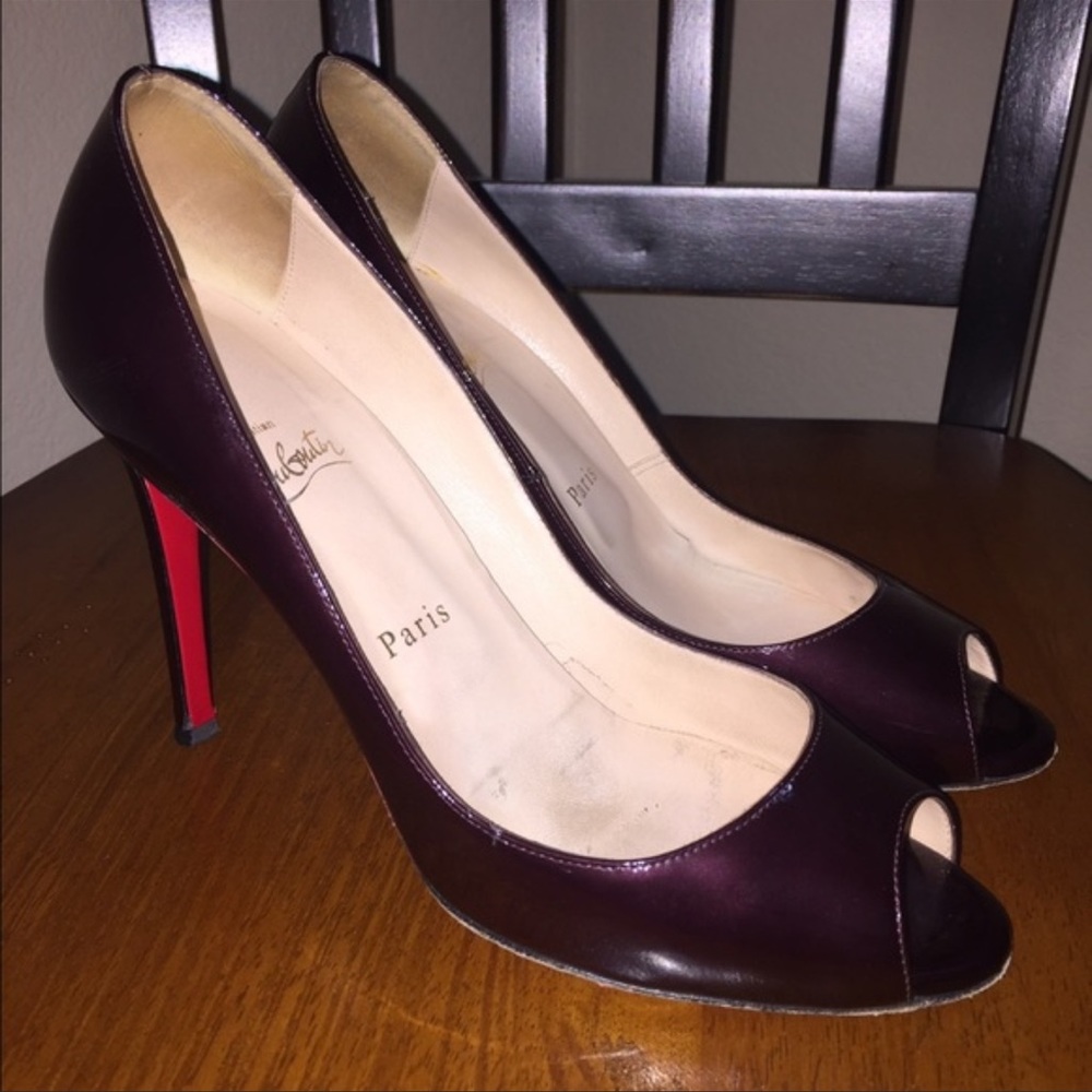 Authentic Christian Louboutin. Oxblood color. Peep toe.